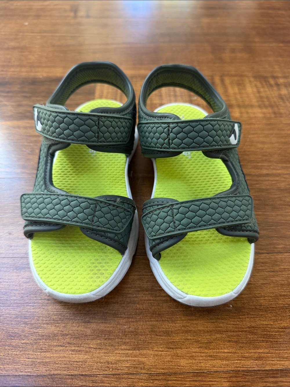 Carter's Olive Green Sandals with Lime Insole